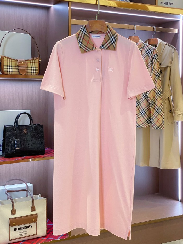 1:1 quality version Chest Knight Logo Classic Check Collar Polo Dress 2 colors 29528611
