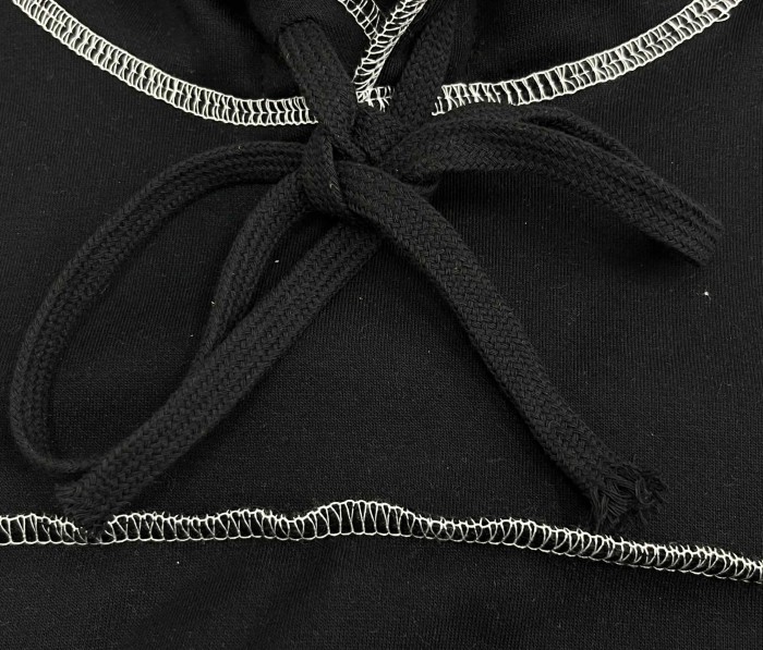 1:1 quality version Contrast Topstitch Chest Embroidery Side Vertical Letter Hoodie & Pants Set 29528433
