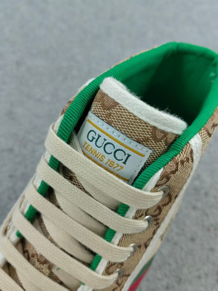1:1 quality version Tennis 1977 Beige GG High Top Retro Sneakers 2 colors 28972702