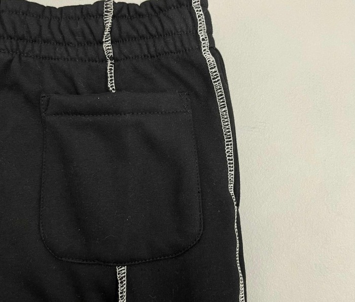 1:1 quality version Contrast Topstitch Chest Embroidery Side Vertical Letter Hoodie & Pants Set 29528433