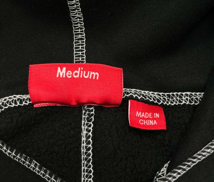 1:1 quality version Contrast Topstitch Chest Embroidery Side Vertical Letter Hoodie & Pants Set 29528433