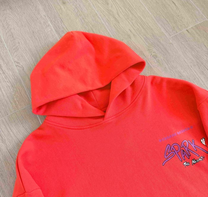 1:1 quality version Purple Logo Sleeve Black White Flame Heart Back Letter Hoodie 29530670