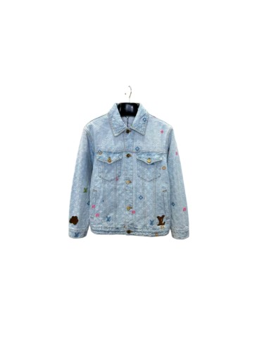 1:1 quality version Denim jacket with suede appliqué 26633025