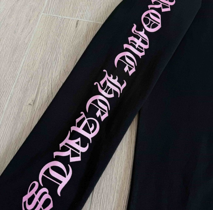 1:1 quality version Deadly Doll X Back Pink Flower Upside-Down Dancer Long Sleeve Tee 29530827
