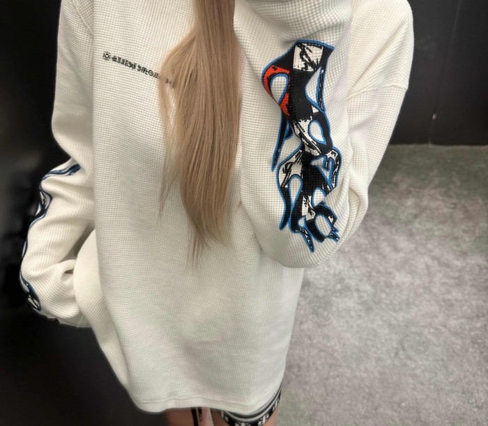 1:1 quality version Waffle Knit Chest Mini Logo Sleeve Flame Checker Back Devil Long Sleeve Tee 29530641