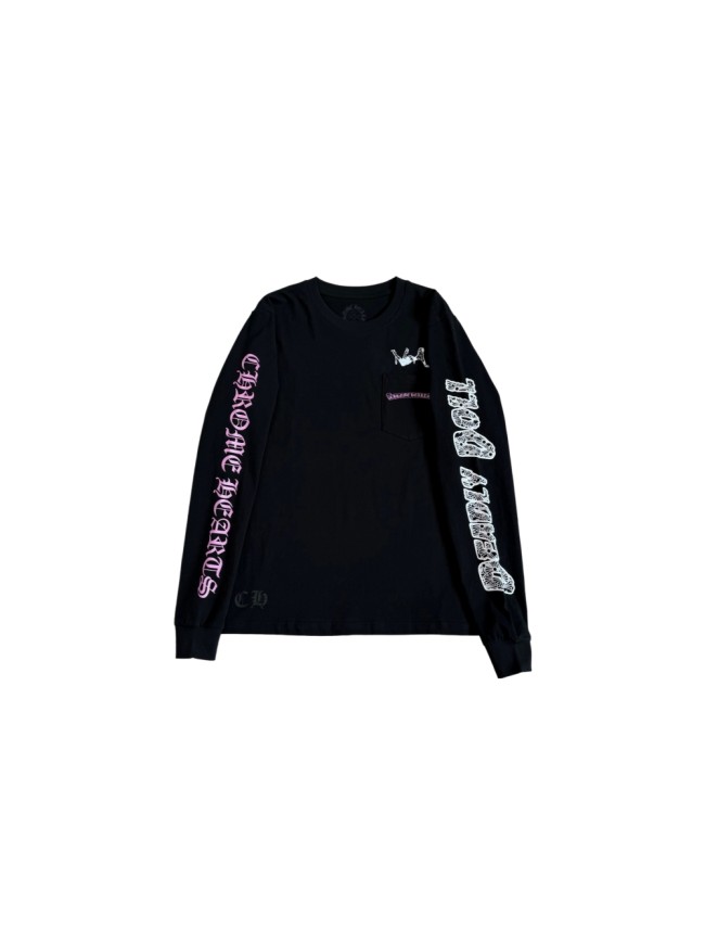 1:1 quality version Deadly Doll X Back Pink Flower Upside-Down Dancer Long Sleeve Tee 29530827