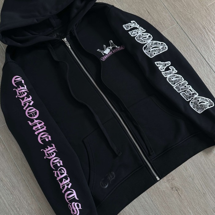 1:1 quality version Deadly Doll X Dancer Gradient Gothic Full Sleeve Tattoo Zip Drawstring Hoodie 29530810