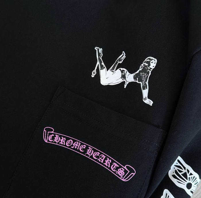 1:1 quality version Deadly Doll X Back Pink Flower Upside-Down Dancer Long Sleeve Tee 29530827