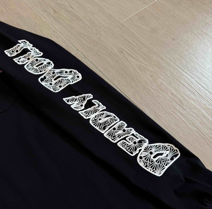 1:1 quality version Deadly Doll X Back Pink Flower Upside-Down Dancer Long Sleeve Tee 29530827