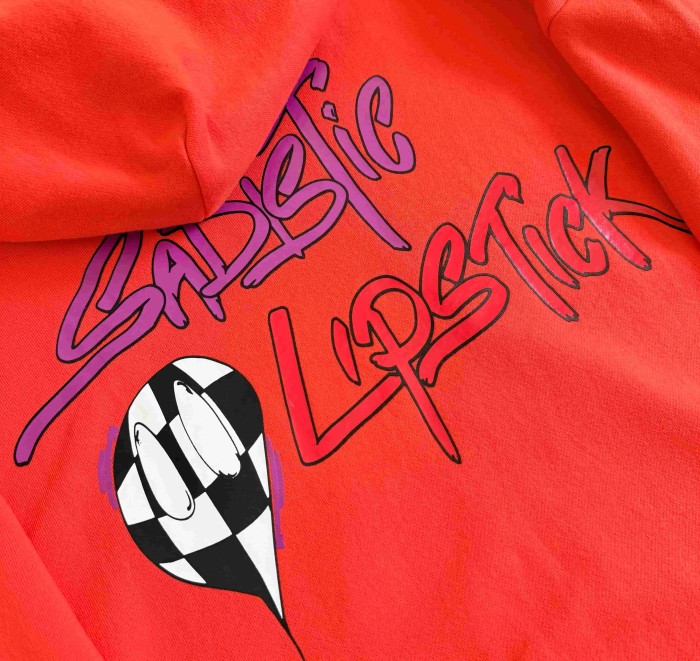 1:1 quality version Purple Logo Sleeve Black White Flame Heart Back Letter Hoodie 29530670