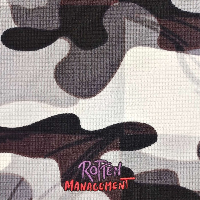 1:1 quality version White Grey Black Camouflage Mesh Waffle Long Sleeve Tee 29533002