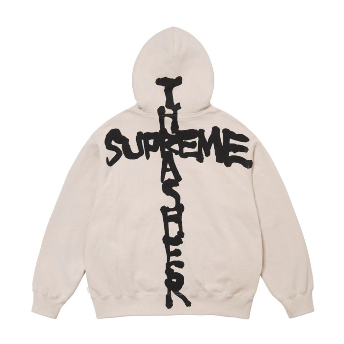 Thrasher Back Cross Graffiti Large Letter Full Zip Oversized Hoodie 3 colors 29533387