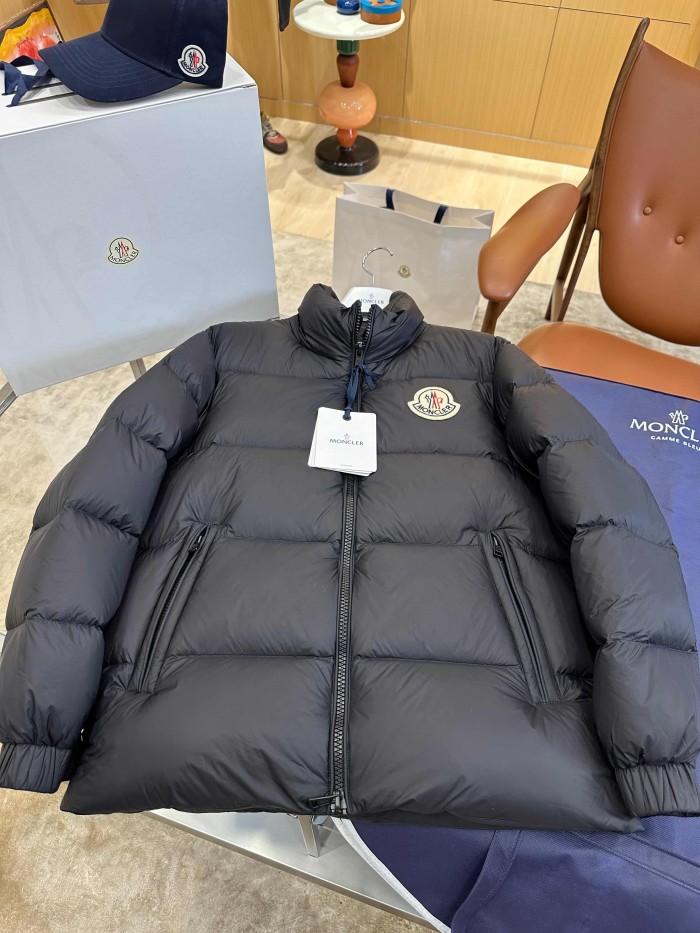 1:1 quality version Logo Shiny Nylon Men Stand Collar Down Jacket 2 colors 29535454