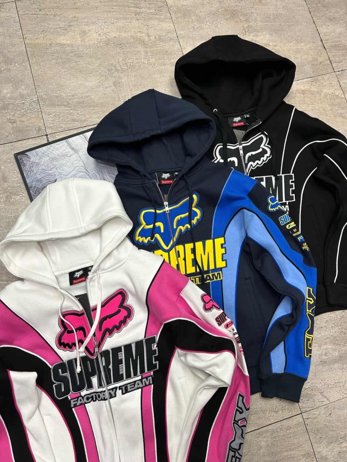 [50% Off]Supreme 1:1 quality version Foxracing FW25 WEEK9 Zip Up Hoodie 3 colors 28717128