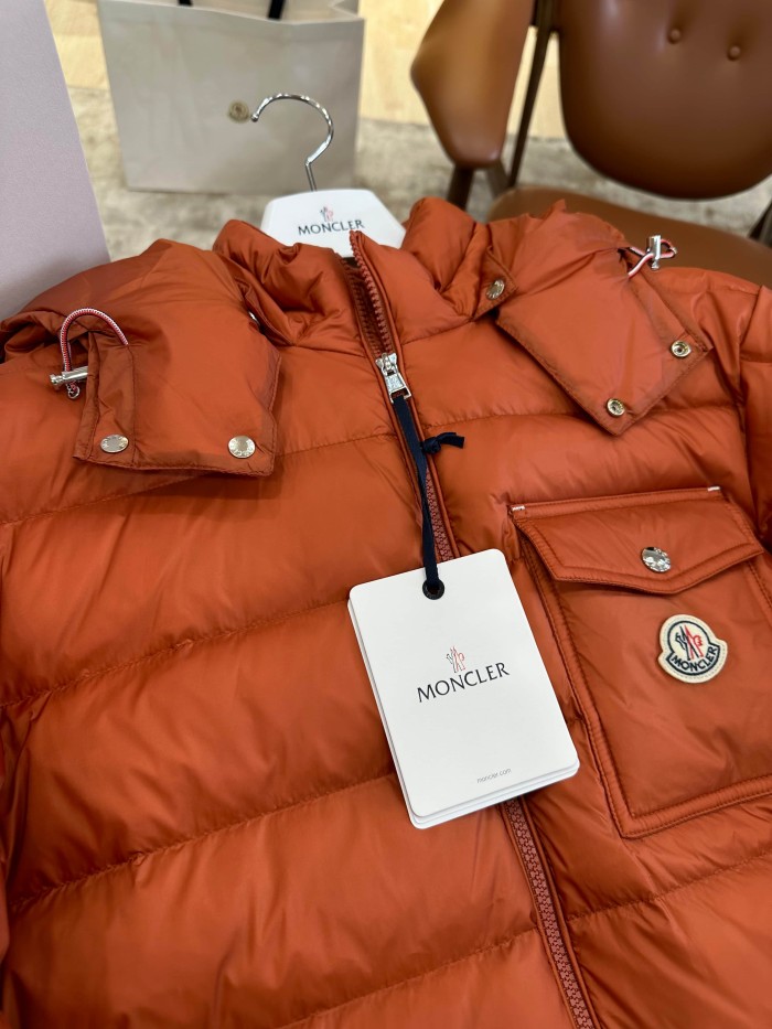 1:1 quality version Shiny Nylon Pocket Logo Detachable Hooded Down Jacket 4 colors 29535440