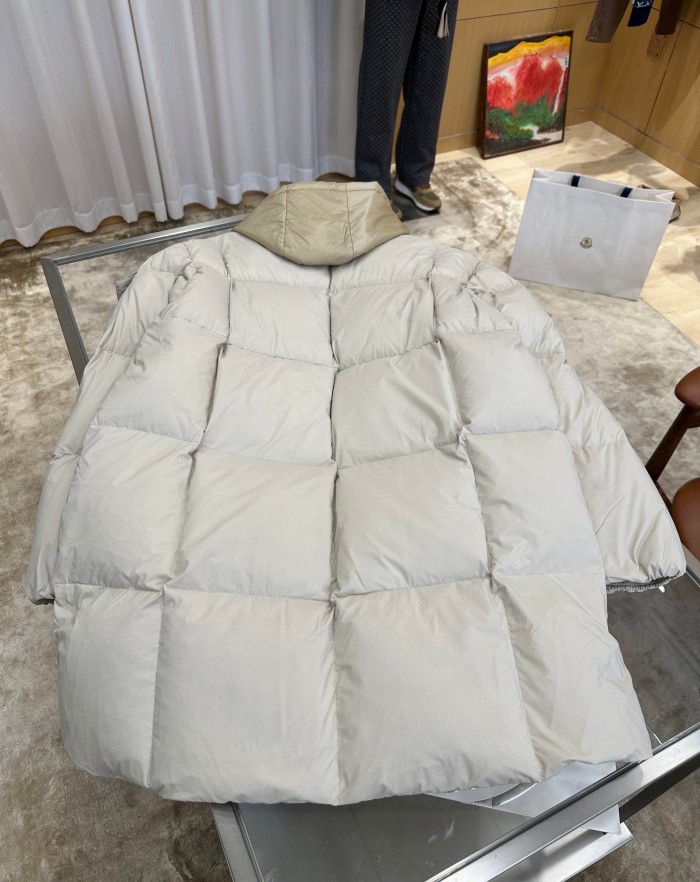 1:1 quality version Turn Down Collar Detachable Hood Mid Length Unisex Down Jacket 2 colors 29535584
