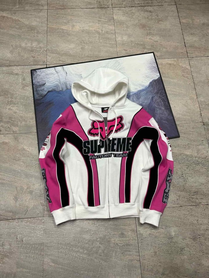 [50% Off]Supreme 1:1 quality version Foxracing FW25 WEEK9 Zip Up Hoodie 3 colors 28717128