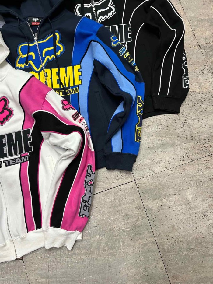 [50% Off]Supreme 1:1 quality version Foxracing FW25 WEEK9 Zip Up Hoodie 3 colors 28717128