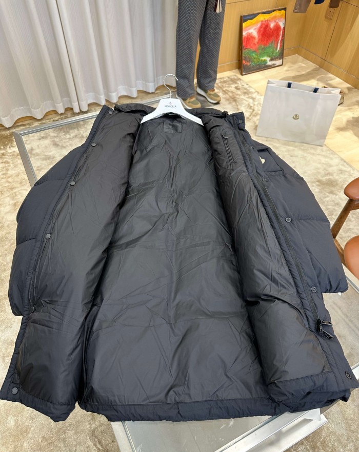 1:1 quality version Turn Down Collar Detachable Hood Mid Length Unisex Down Jacket 2 colors 29535584