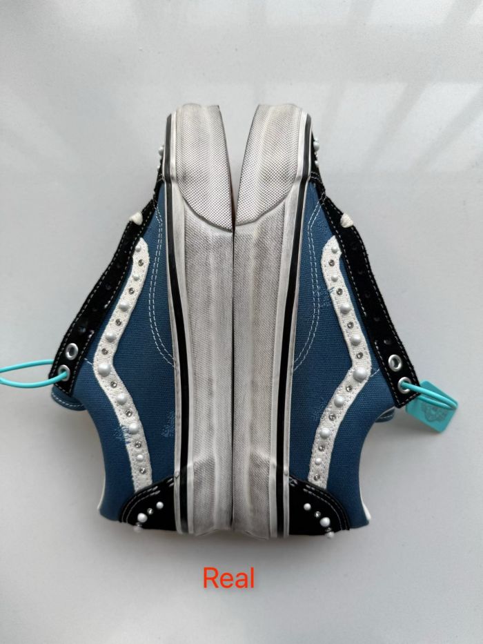 1:1 quality version LX OLD SKOOL Comfortable Versatile Unisex Blue Black Low Top Skate Shoes  29542249