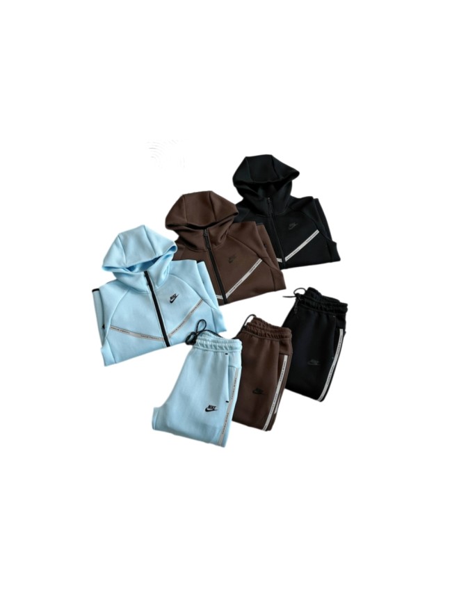 Reflective Stripe With Letter Simple Casual Knit Tracksuit Hoodie & Pants Set 3 colors 29542589