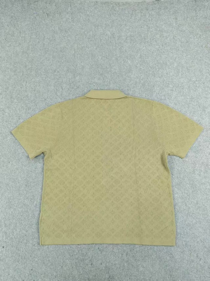 1:1 quality version Allover Hollow Jacquard Pocket Short Sleeve Polo Shirt 4 colors 29114377