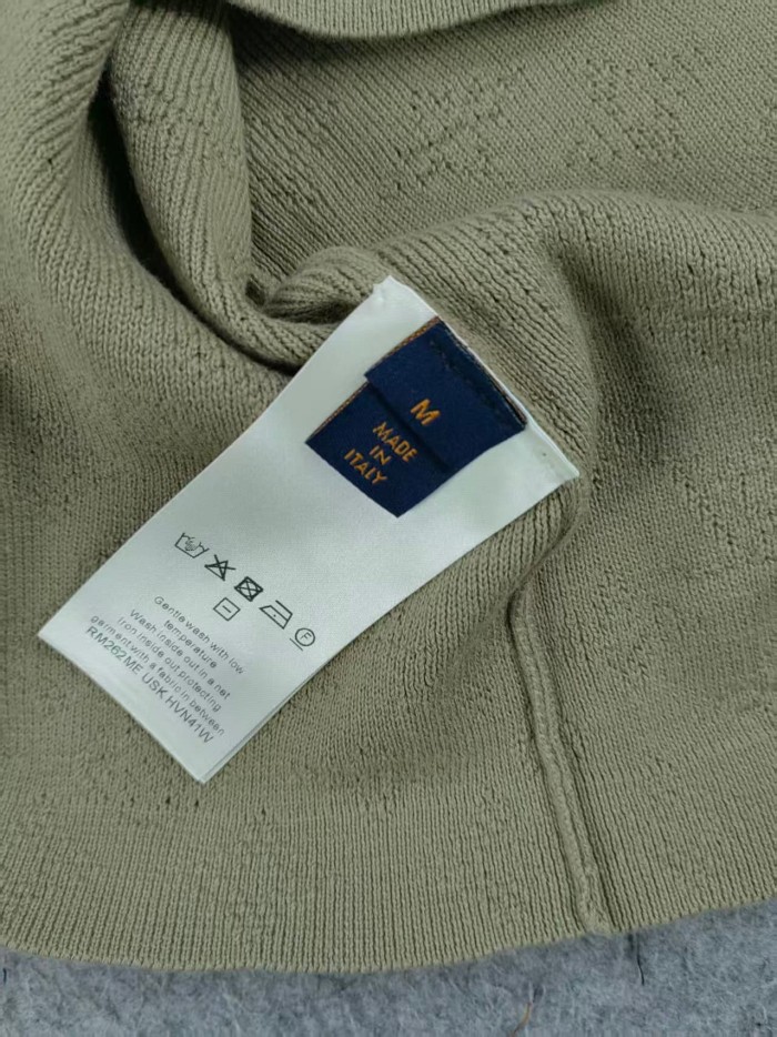 1:1 quality version Allover Hollow Jacquard Pocket Short Sleeve Polo Shirt 4 colors 29114377