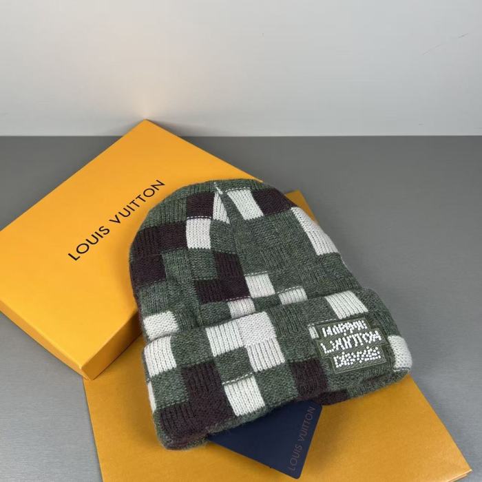1:1 quality version  Check Knit Cuff Rhinestone Logo Beanie 4 colors 29543745