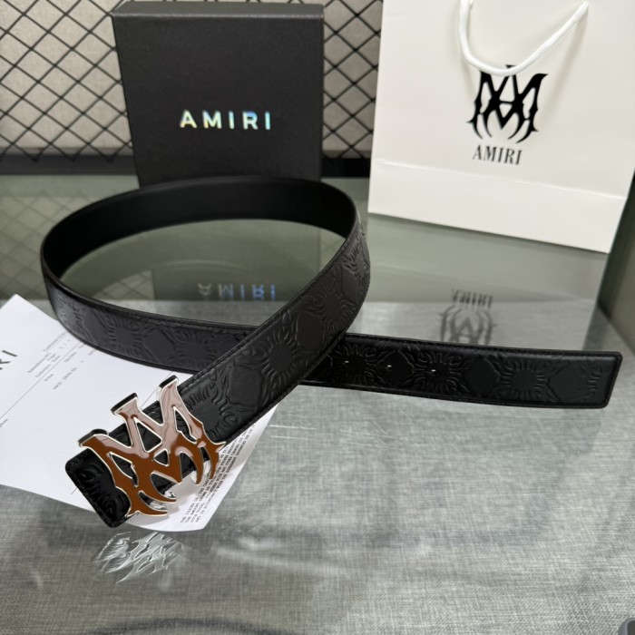 1:1 quality version Sunflower Embossed MA Thorn Buckle Belt 2 colors【Width 3.8 cm】29543373