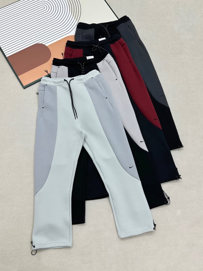 Color Block Side Stripe Small Swoosh Air Layer Cotton Tracksuit Hoodie & Pants Set 4 colors 29543168