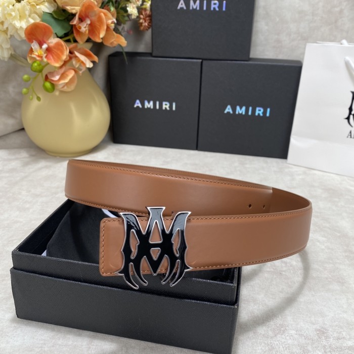 1:1 quality version Smooth Leather Enamel MA Thorn Buckle Belt 2 colors【Width 3.8 cm】29543484