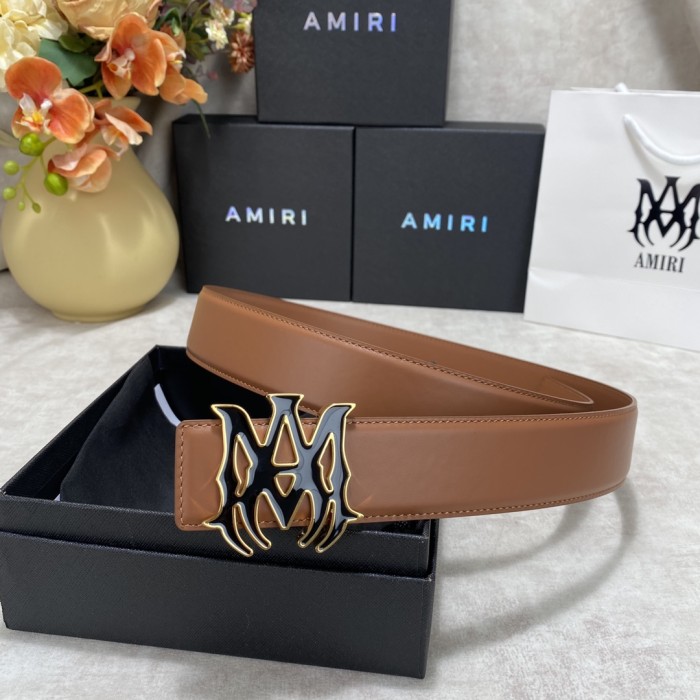 1:1 quality version Smooth Leather Enamel MA Thorn Buckle Belt 2 colors【Width 3.8 cm】29543484