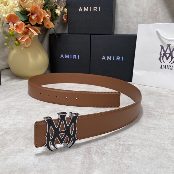 1:1 quality version Smooth Leather Enamel MA Thorn Buckle Belt 2 colors【Width 3.8 cm】29543484