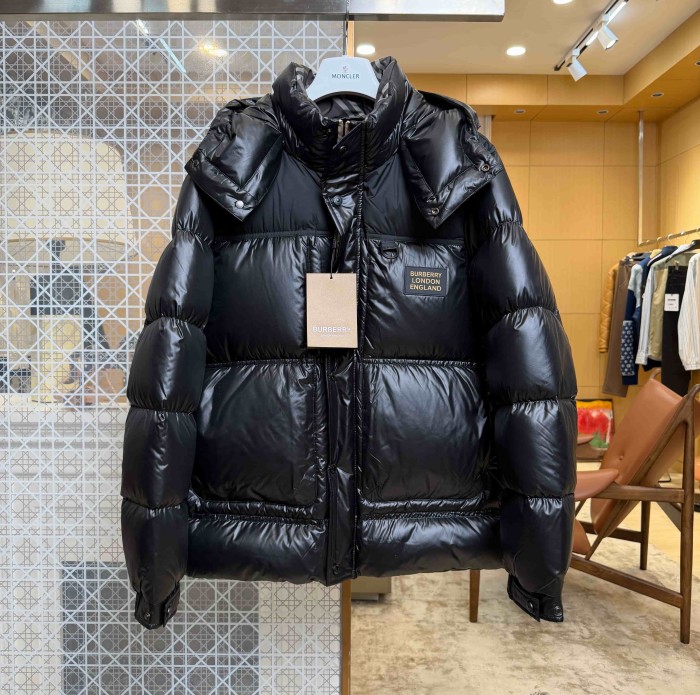 1:1 quality version Woven Label Shiny Hooded Big Square Quilted Down Jacket 2 colors 29547875