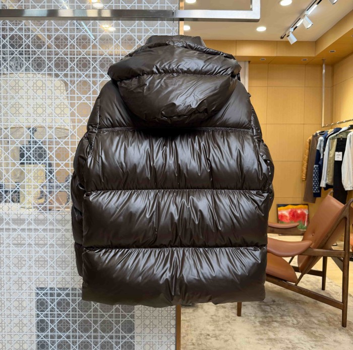 1:1 quality version Woven Label Shiny Hooded Big Square Quilted Down Jacket 2 colors 29547875