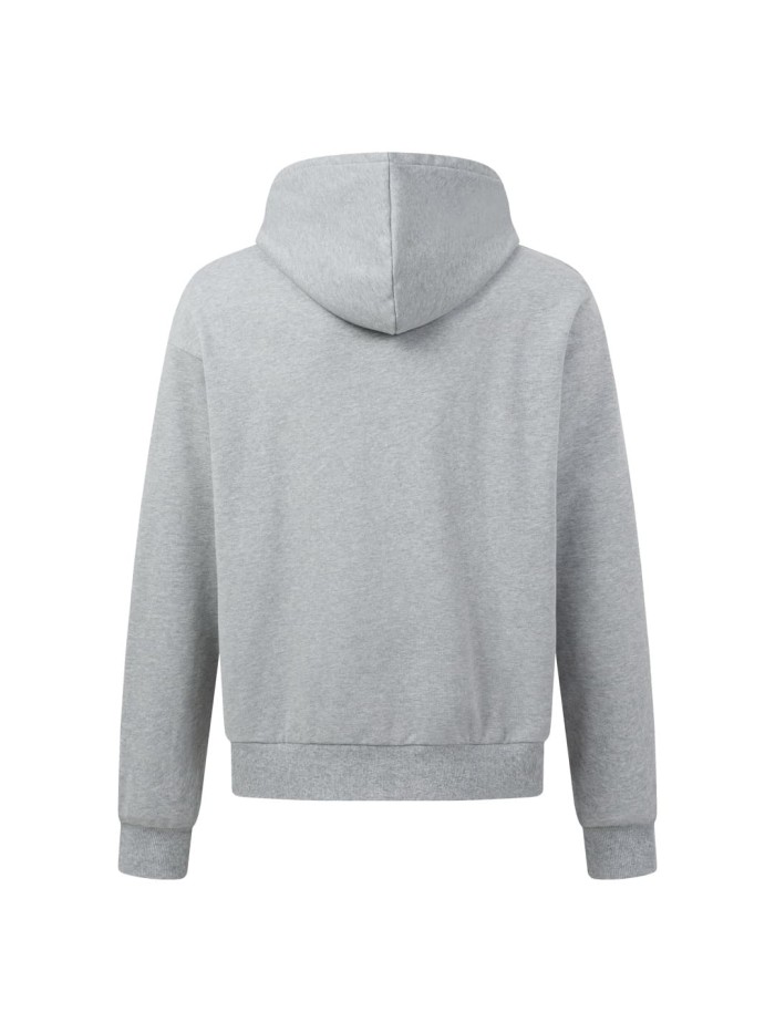 Letter Floral Embroidery Terry Knit Zip Up Hoodie 29554202