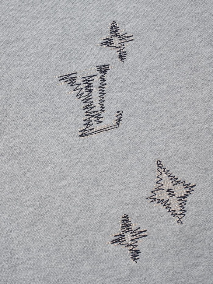 Letter Floral Embroidery Terry Knit Zip Up Hoodie 29554202