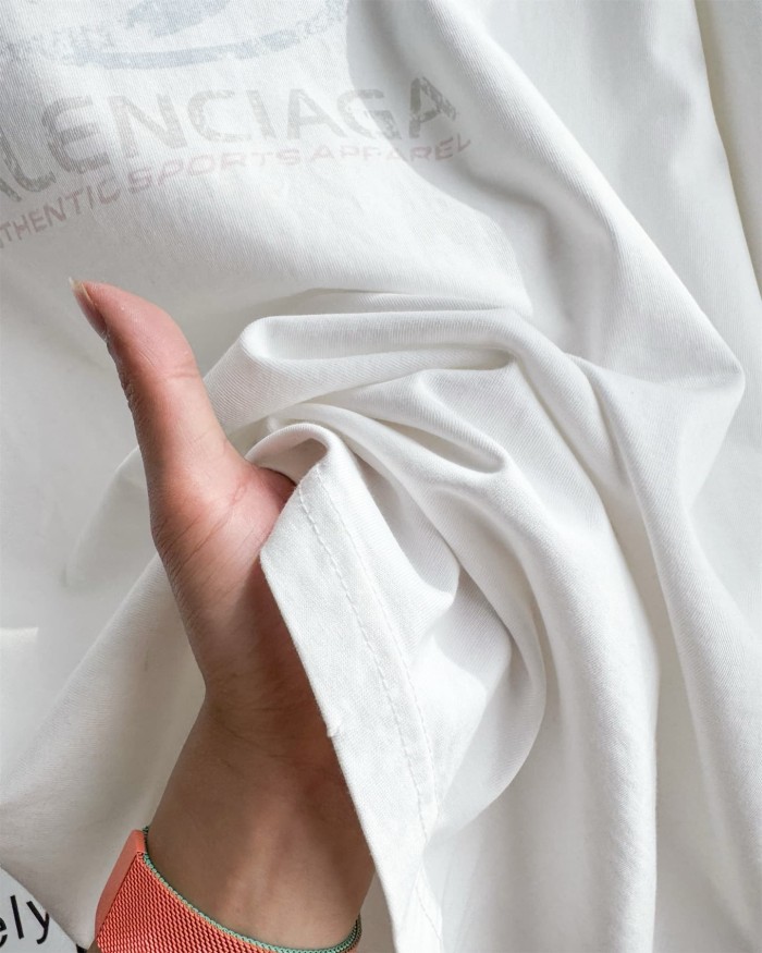 [50% Off]Balenciaga Letter logo blurred round neck Print tee