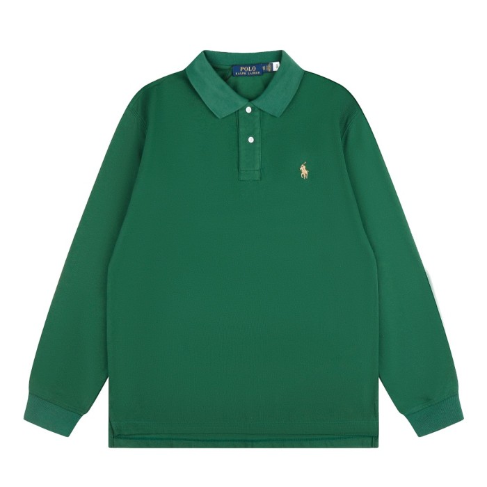 Classic Pony Embroidery Basic Couple Polo Collar Long Sleeve T-shirt 10 colors 29557286