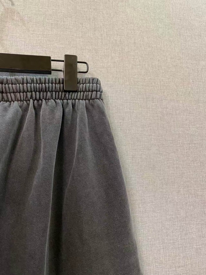 1:1 quality version Washed Side Plant Badge Print Elastic Drawstring Wide Leg Casual Pants 29559005