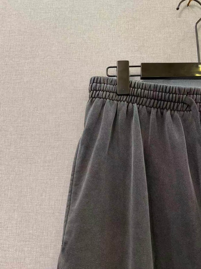 1:1 quality version Washed Side Plant Badge Print Elastic Drawstring Wide Leg Casual Pants 29559005