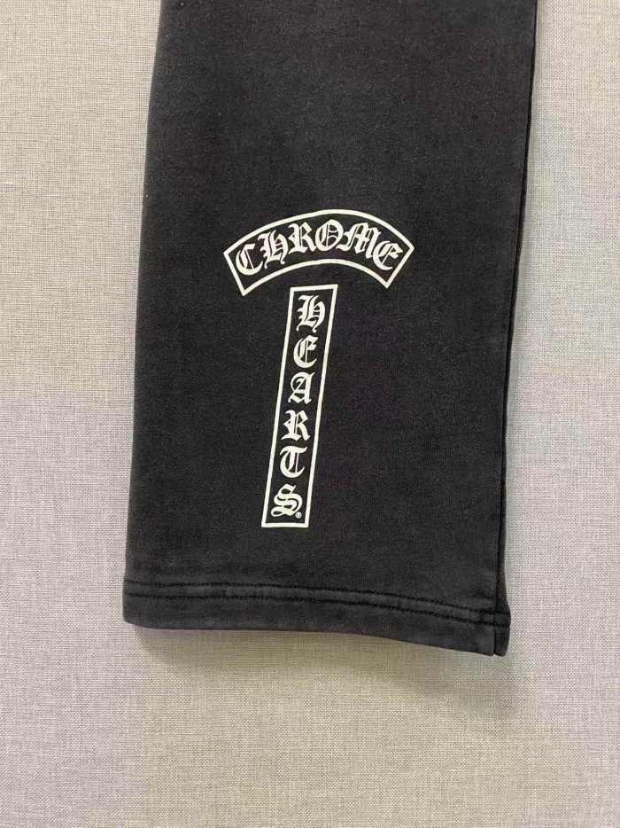 1:1 quality version Washed Gothic Small Letter Back Scroll Logo Hem Letter Straight Sweatpants 29563763