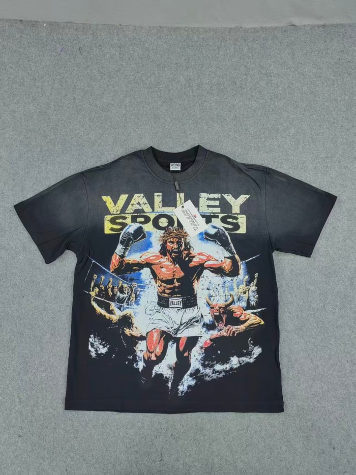 Boxing Theme Print Washed Tee 2 colors 29047376