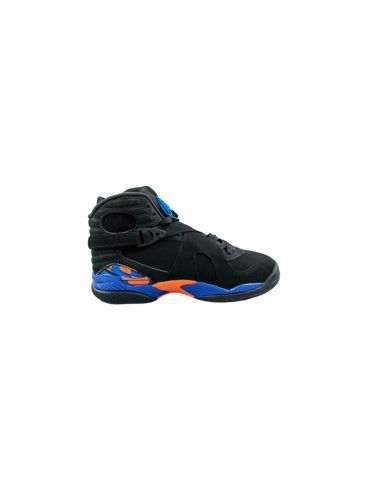 [plus-size shoes] Air @j8 Black Blue Orange Strap High Top Air Cushion Retro Basketball Sneakers 29461449
