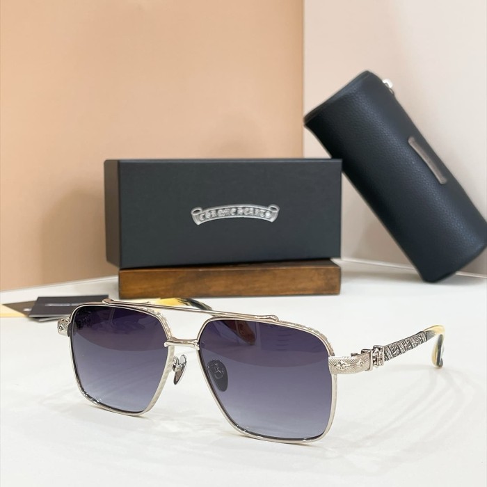 1:1 quality version Double Bridge Fleur De Lis Engraved Temple Gradient Lens Sunglasses 4 colors 29567416