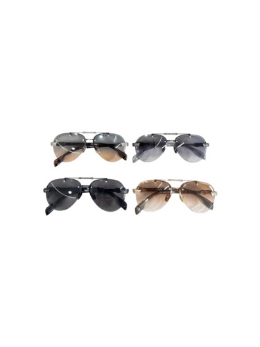 1:1 quality version Double Bridge Cross Metal Carved Decor Gradient Lens Sunglasses 4 colors 29567414