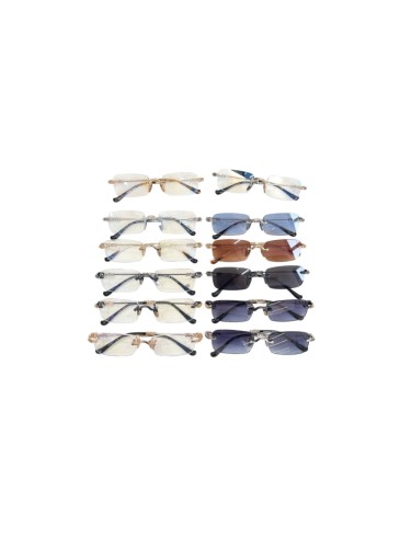 1:1 quality version Rimless Cross Metal Carved Deco UV Protection Sunglasses 9 colors 29567410
