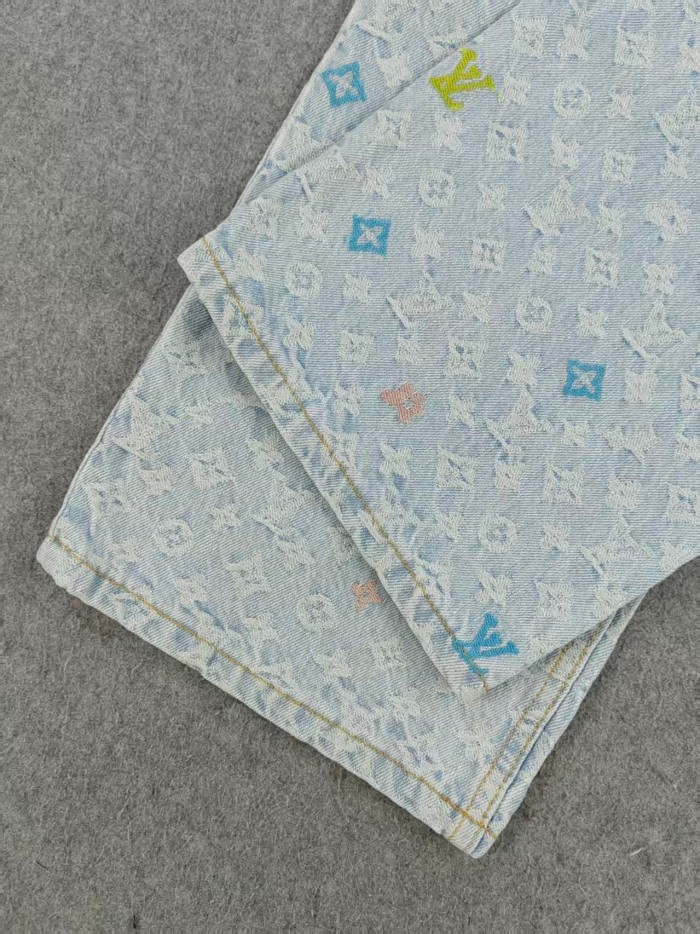 1:1 quality version Floral suede appliquéd jeans 26632947