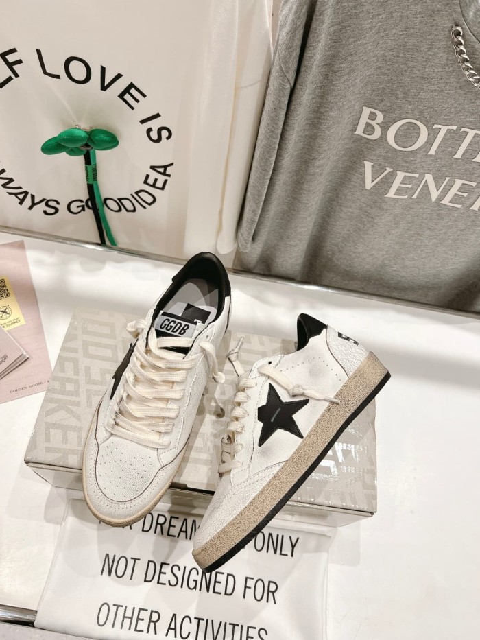 1:1 quality version Ball Star Leather Distressed Low-Top Shoes 28656162