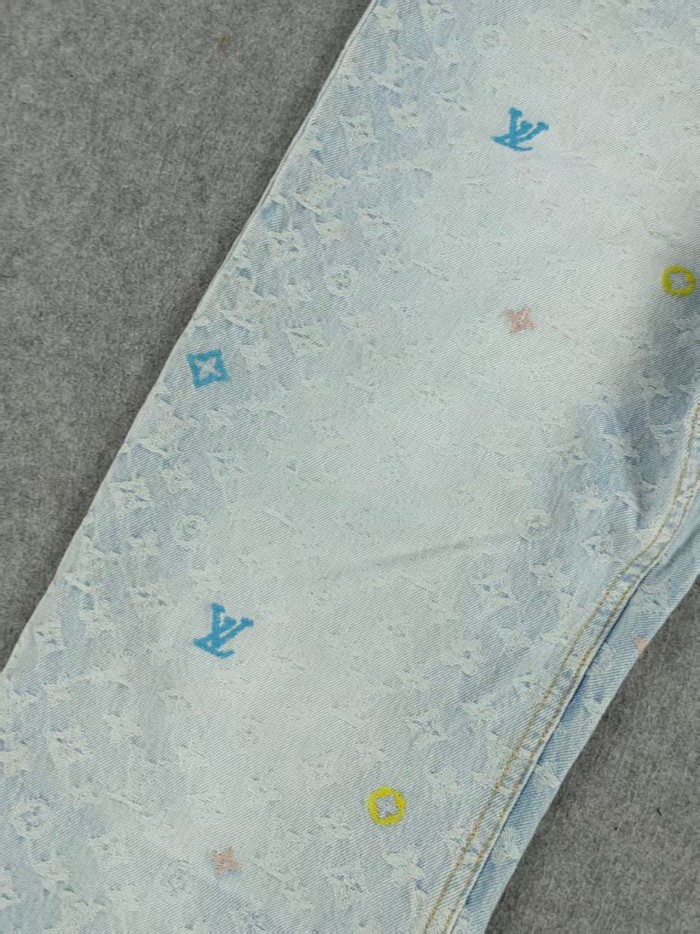 1:1 quality version Floral suede appliquéd jeans 26632947
